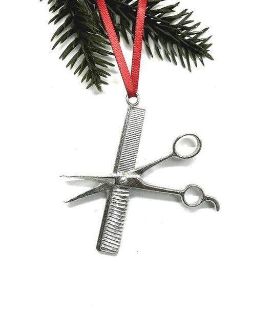 HAIR STYLIST PEWTER ORNAMENT