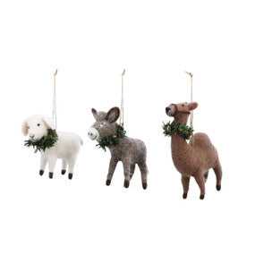 Nativity Animal Wool Felt Orn