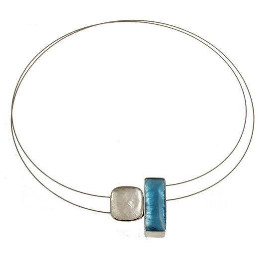 FRONT LOCK MAGNETIC PENDANT - 17" WHITE/OCEAN WAVE