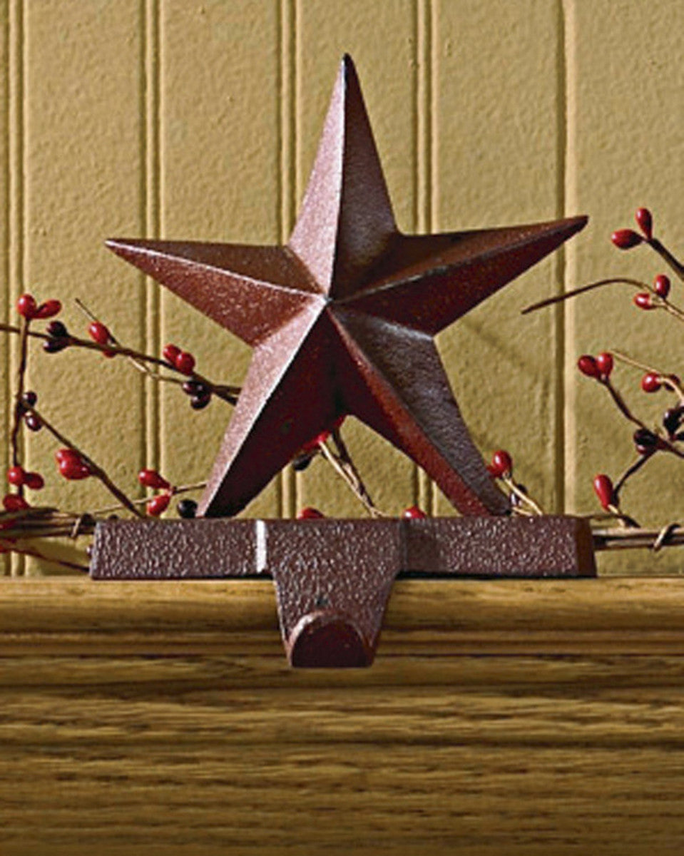 Red Iron Star Stocking Hanger