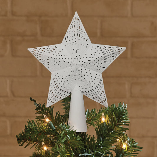 WHITE STAR TREE TOPPER