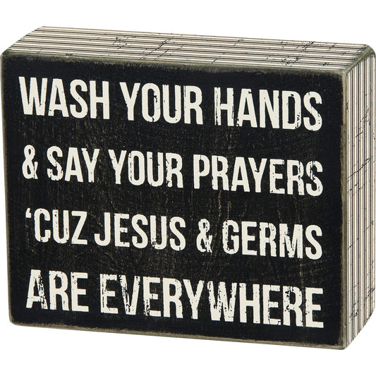 Jesus and Germs Box Sign