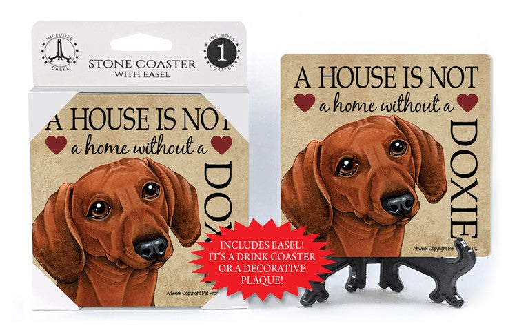 RED DACHSHUND HOUSE COASTER
