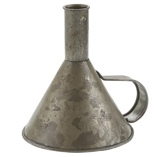 Galvanized Funnel Candle Holder
