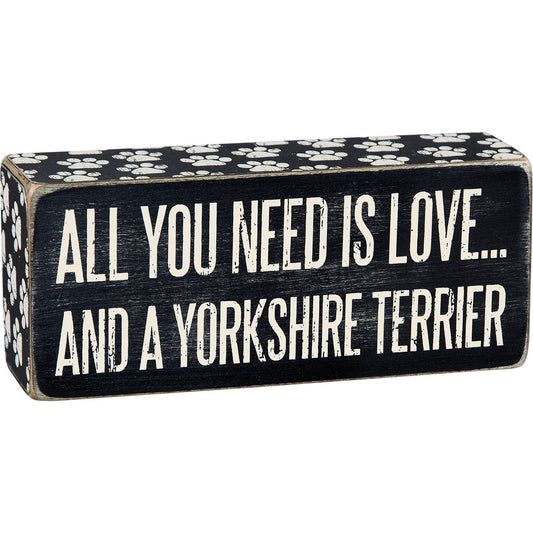 Love and A Yorkie Box Sign