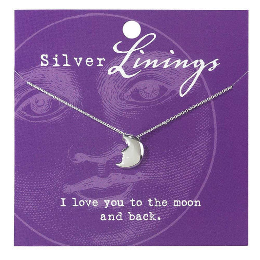 Moon 16" Silver Plated Necklace