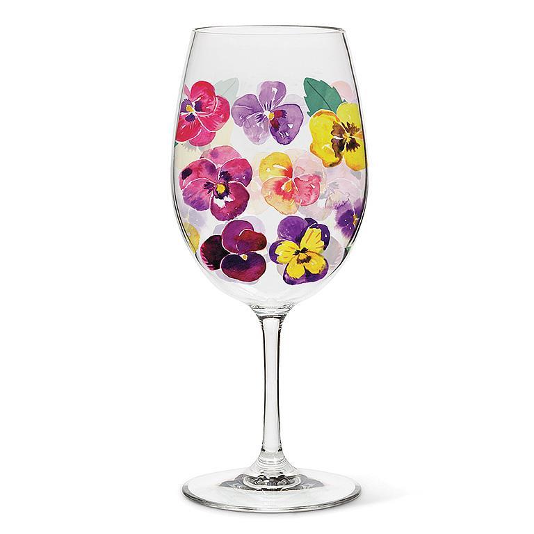 PANSY WINE GLASS