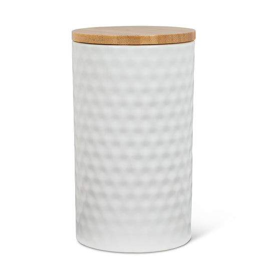 White 7" Textured Canister