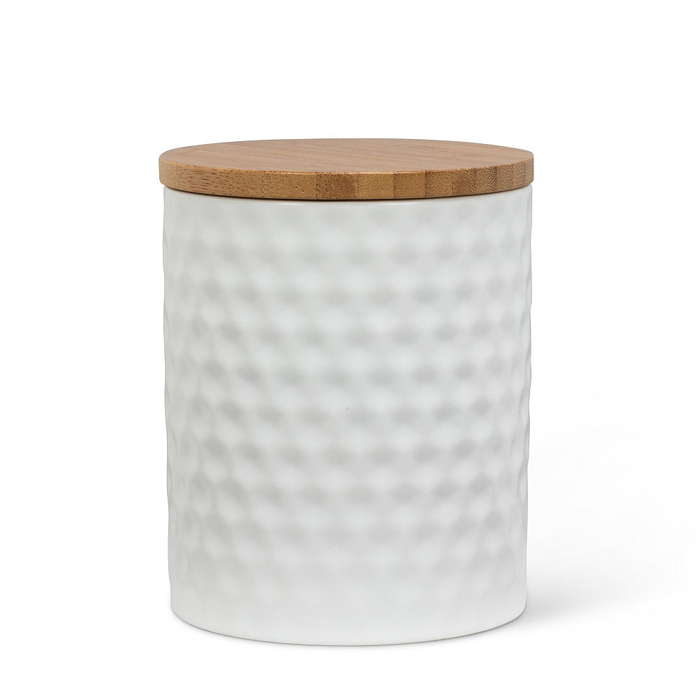 White 5" Textured Canister