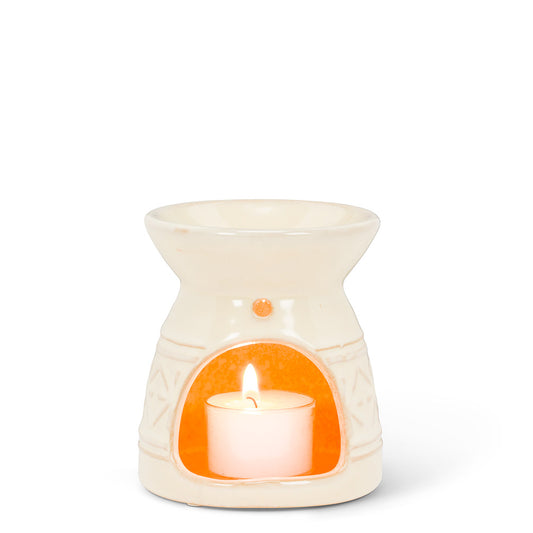 Ivory Teardrop Oil Warmer 4"