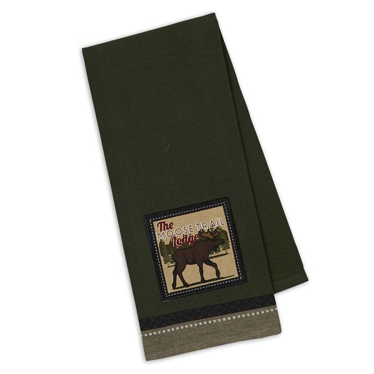 Moose Trail Embellished Dishtowel