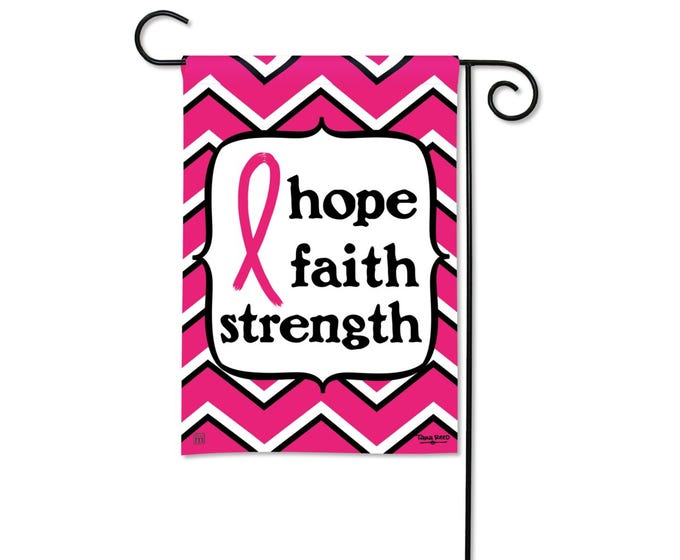 Pink Ribbon Garden Flag
