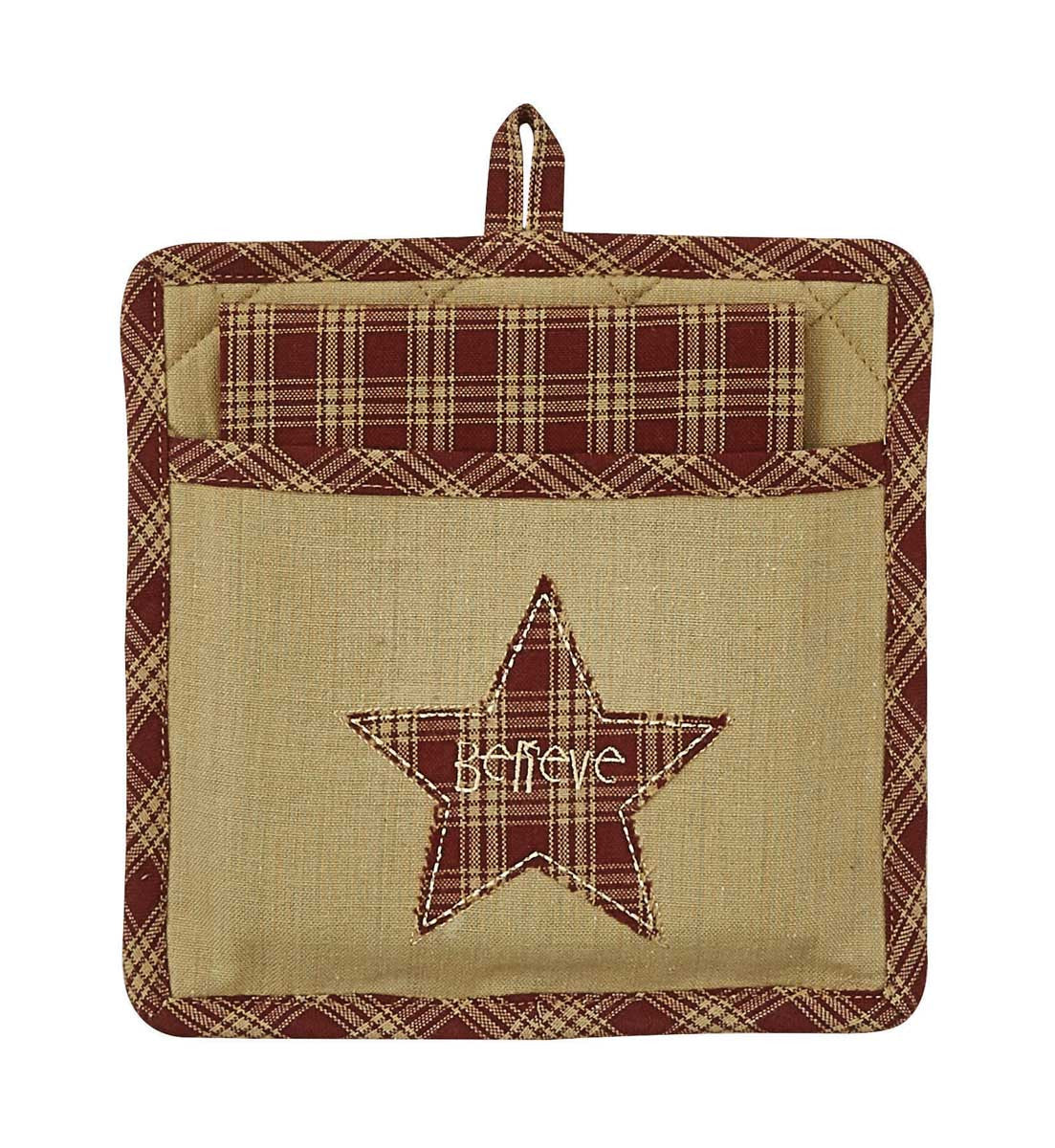 BELIEVE STAR POCKET POTHOLDER SET