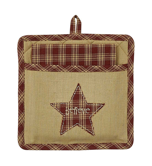 BELIEVE STAR POCKET POTHOLDER SET