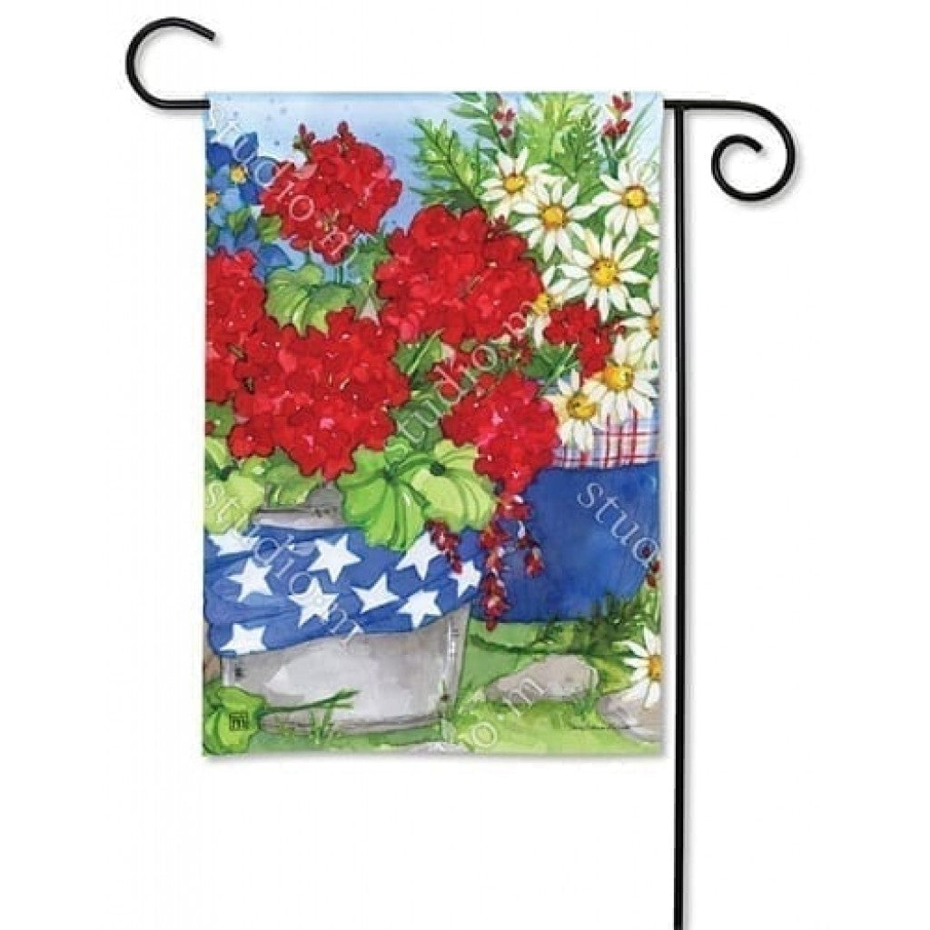 Patriotic Floral Garden Flag