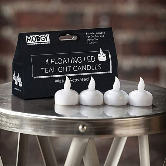 WARM WHITE WATER LED CANDLE PACK 4