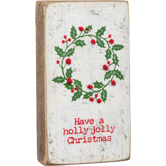 Holly Jolly Stiched Block