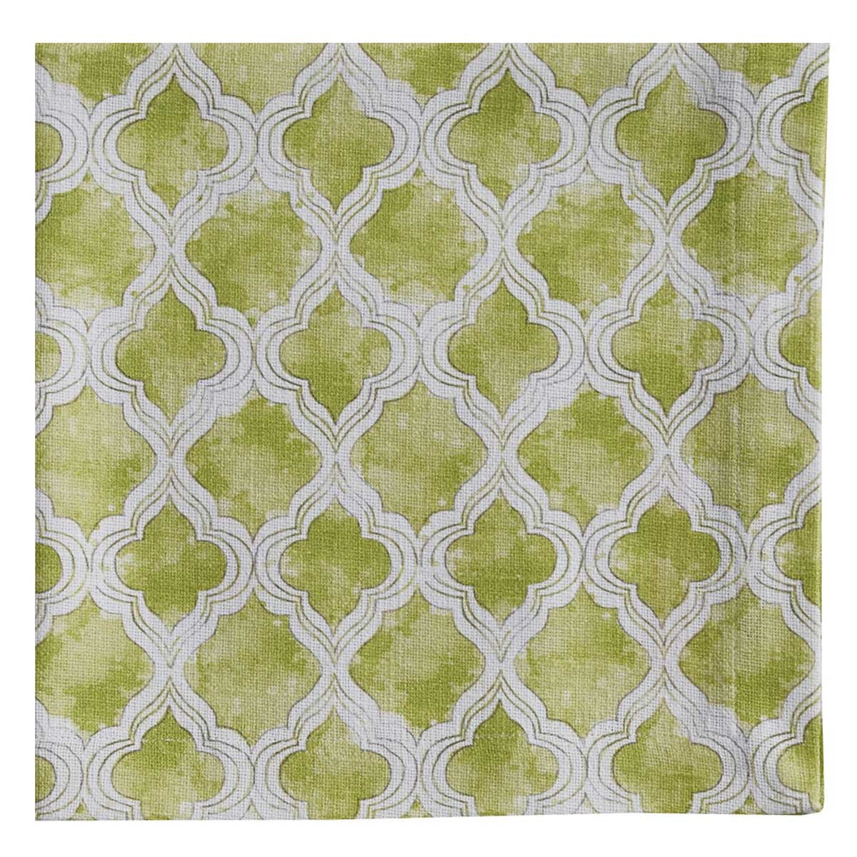 Green Watercolor Geo Napkin