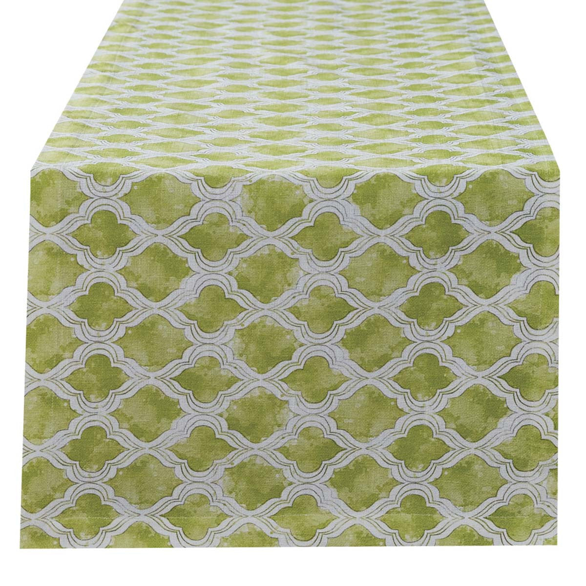 Green 15X72 Watercolor Runner