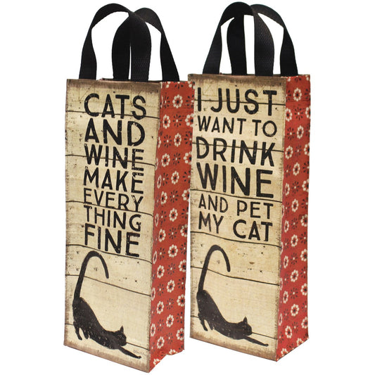 CATS AND WINE TOTE