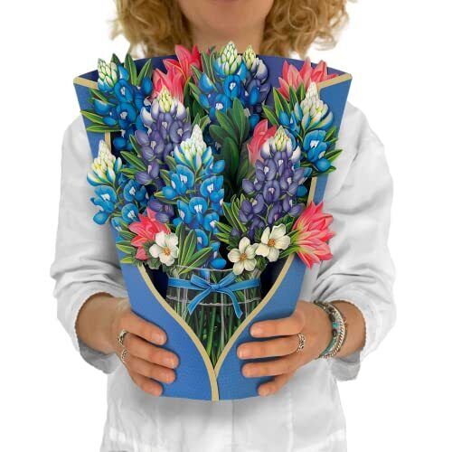 Blue Bonnets Bouquet Pop Up Card