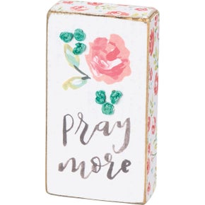 Pray More Stiched Block Magnet