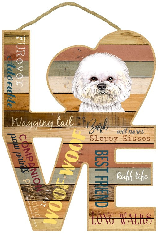 BICHON LOVE 8X11 SIGN