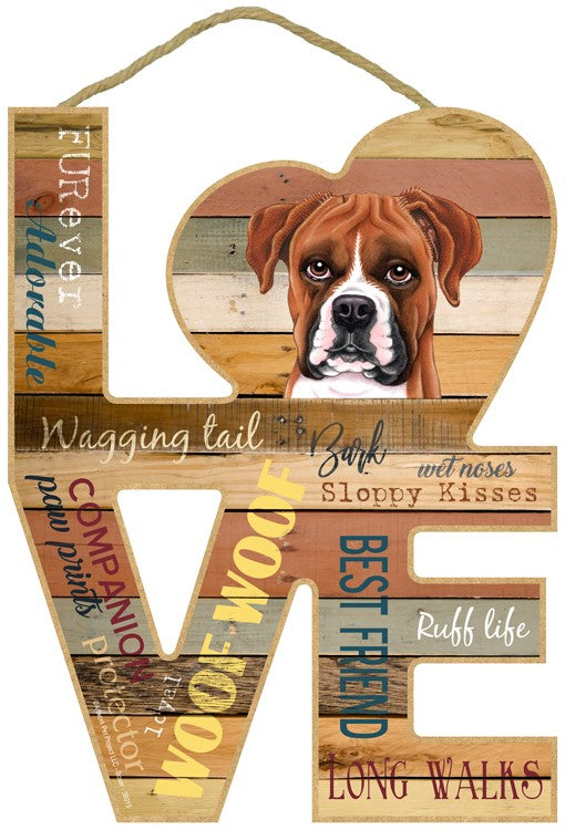 BOXER LOVE 8X11 SIGN