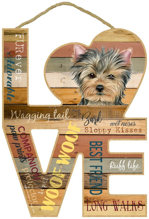 YORKIE LOVE 8X11 SIGN