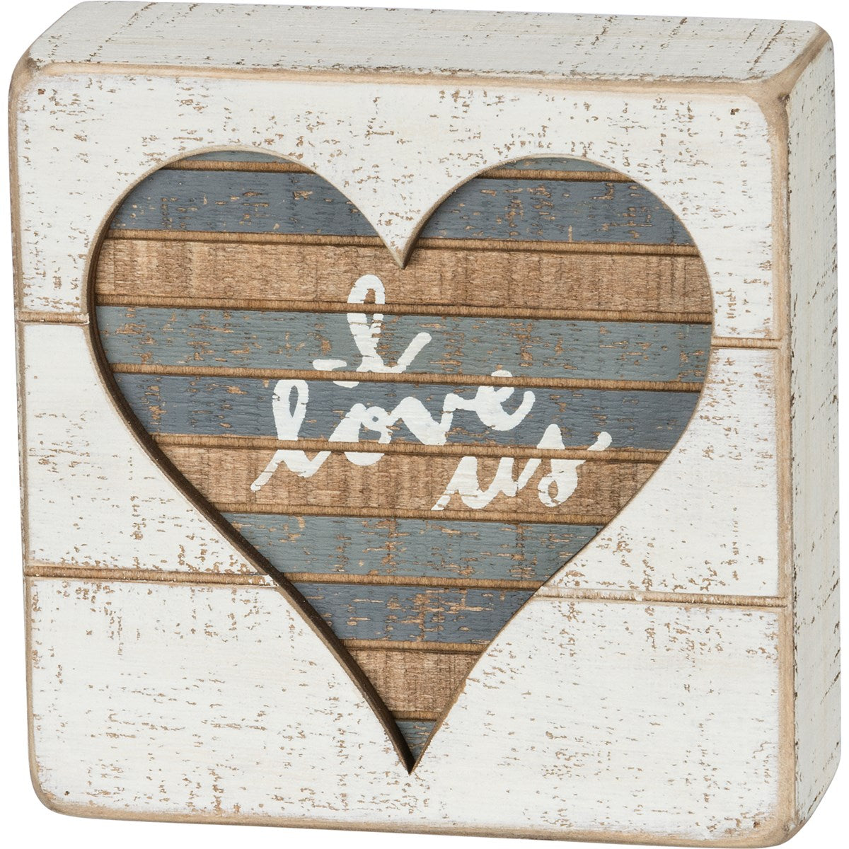 I Love Us Slat Box Sign