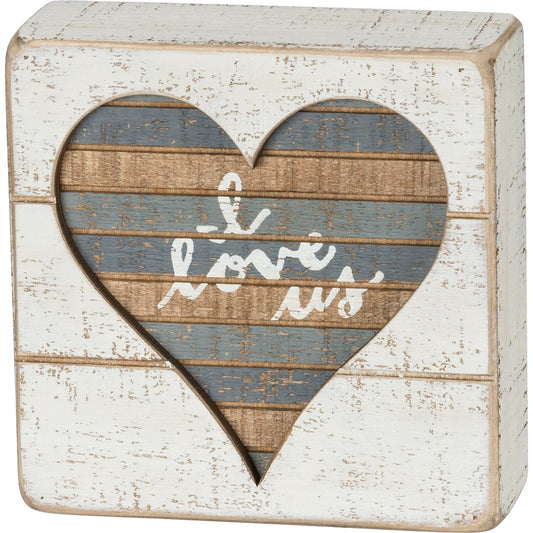 I Love Us Slat Box Sign