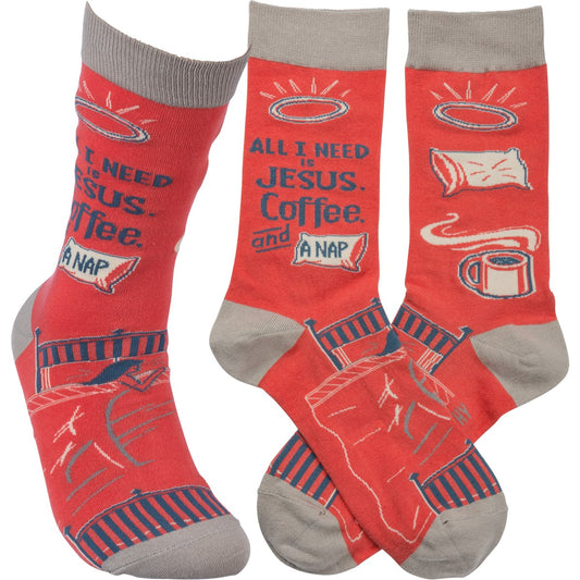 JESUS COFFEE NAP SOCKS