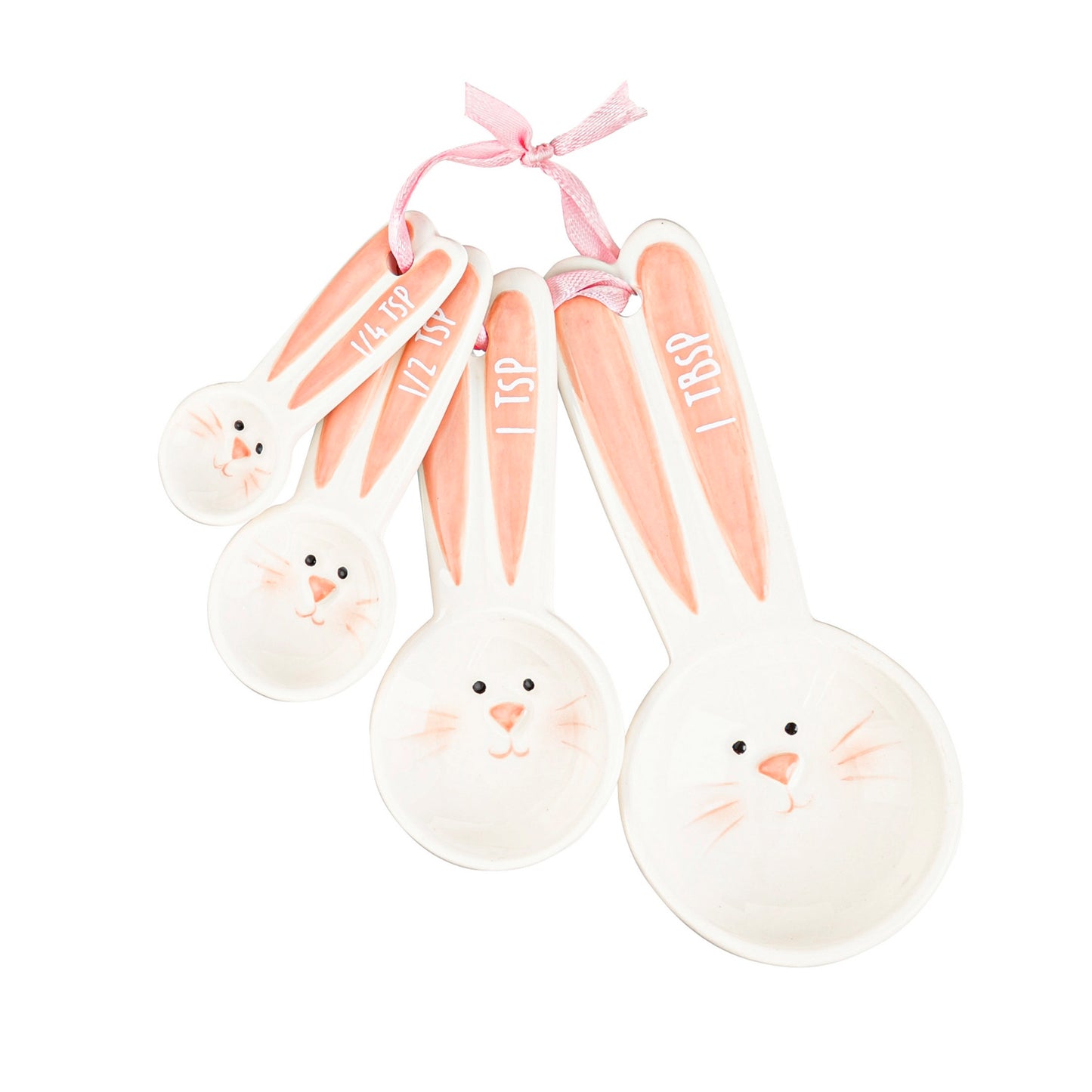 CERAMIC BUNNY MEASURING SPOONS SET 4