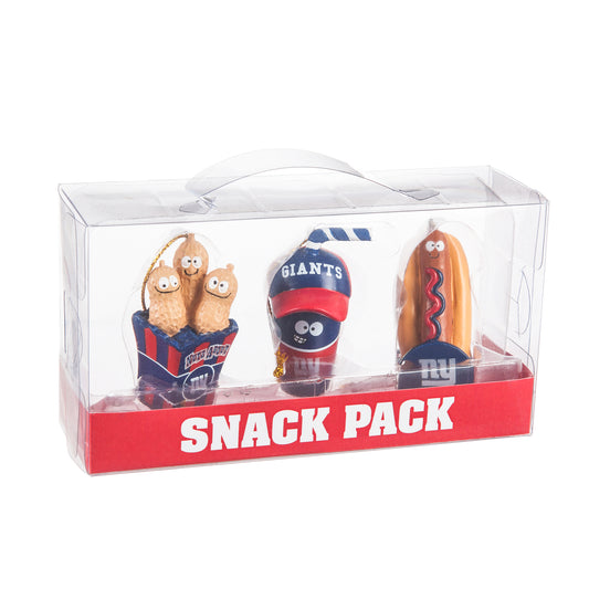 GIANTS SNACK PACK ORNAMENT SET 3