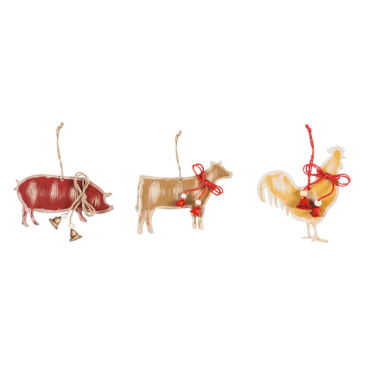 FARM HAND PAINTED WOODEN ORNAMENT