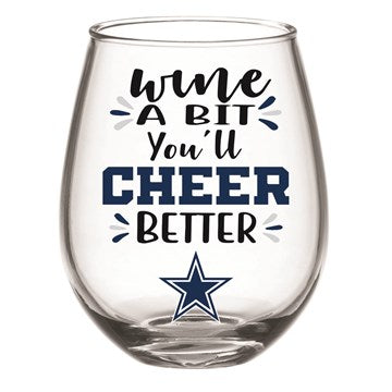 Dallas Cowboys 17OZ Stemless Glass