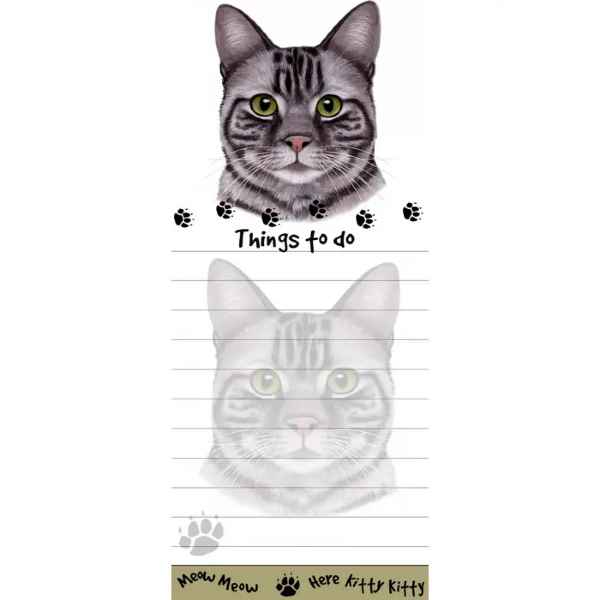 Silver Tabby Cat Diecut Notepad