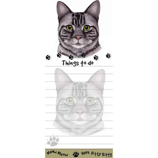 Silver Tabby Cat Diecut Notepad