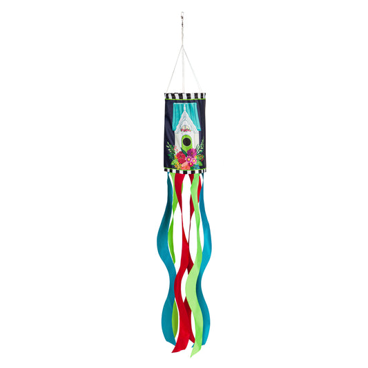 Cottage Birdhouse Garden Windsock