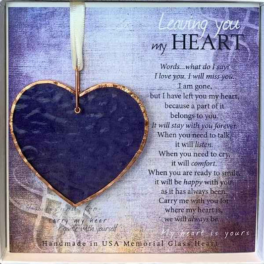Leaving You Memorial Heart Purple