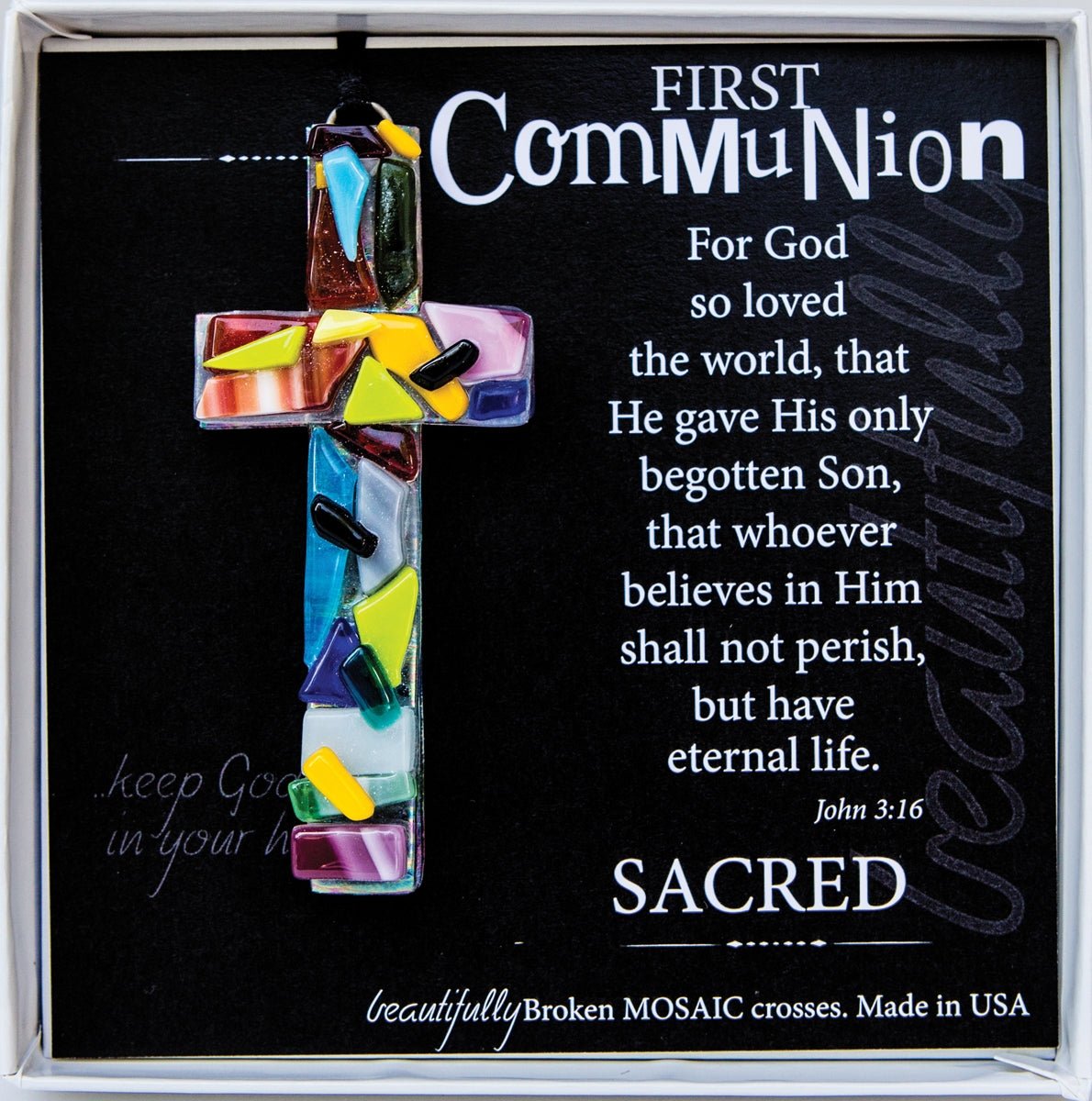 FIRST COMMUNION GLASS CROSS