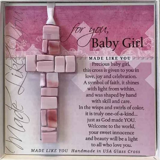 Baby Girl Mosaic Cross
