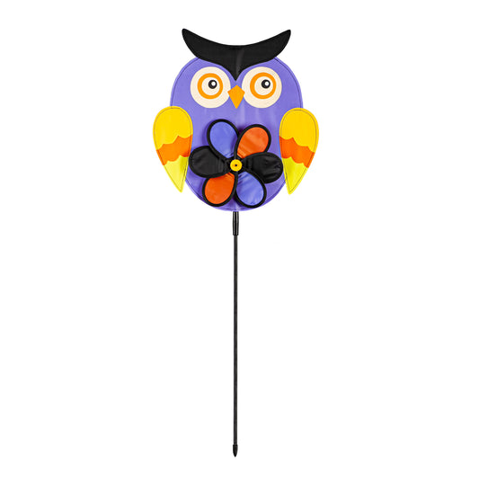 PURPLE Halloween Owl Pinwheel Spinner