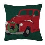 18" RED TRUCK PILLOW