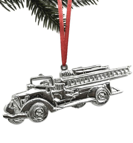 FIRETRUCK PEWTER ORNAMENT