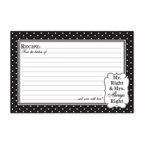 Mr & Mrs RECIPE CARDS