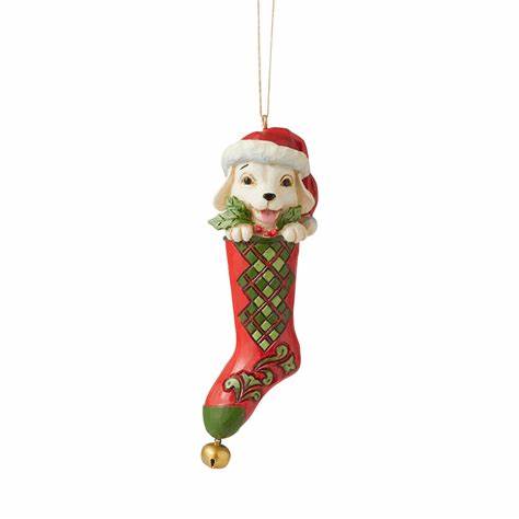 Dog In Stocking Jim Shore Ornament