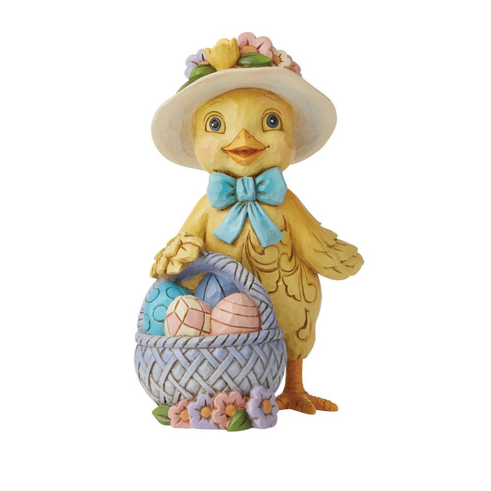 CHICK W/BASKET FIGURINE