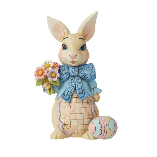 MINI EASTER BUNNY W/BOW FIGURINE