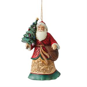 Santa With Tree Ornament